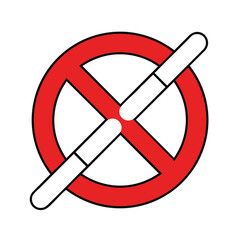 Red Circle with Diagonal Line Through It Symbolizing Prohibition or Restriction.