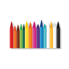 Colorful Crayons Lined Up Neatly for Artistic Activities and Creative Drawing.