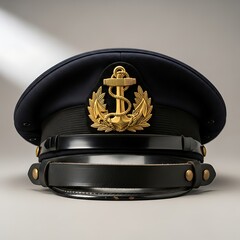 Naval Captain Hat with Anchor Emblem