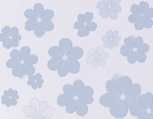 Blue Floral Illustration &ndash; Elegant Botanical Artwork generated AI