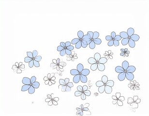 Blue Floral Illustration &ndash; Elegant Botanical Artwork generated AI