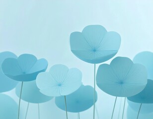 Blue Floral Illustration &ndash; Elegant Botanical Artwork generated AI