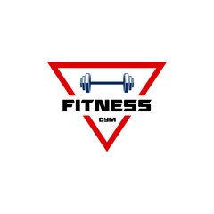 fitness gym logo with barbell illustration