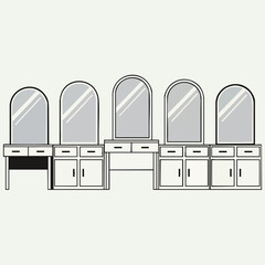 Elegant Dressing Tables with Arched Mirrors for Beauty and Style.