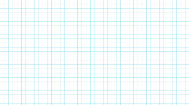 Seamless squared notebook pattern. Blue math grid texture on white paper. School notebook grid background. Vector illustration.