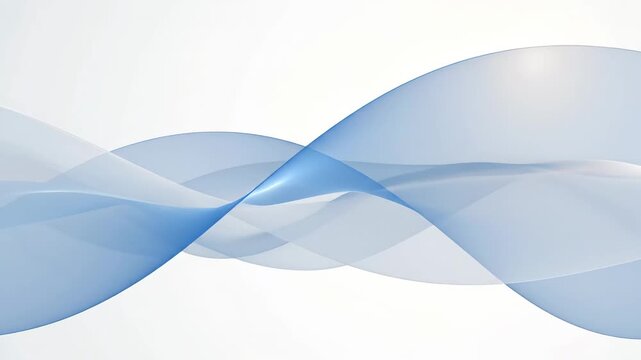 Abstract blue waves flow gently across a clean, white background, creating a sense of movement.