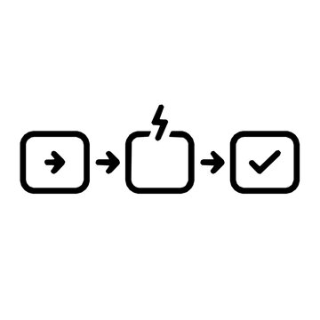 AI workflow automation efficiency outline icon (vector)