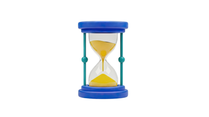 Blue Hourglass with Yellow Sand