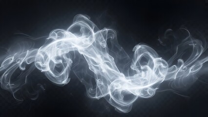 Ethereal swirls of smoke against a dark backdrop create an abstract design