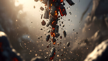 Ethereal Assemblage of Volcanic Rock and Energetic Particles in a Cosmic Landscape