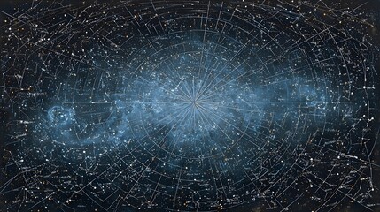 Life Chart Drawn With Constellation Stars Across Cosmic Skies Symbolizing Destiny Growth And Universal Balance