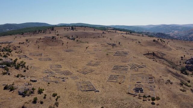 Aerial view of ruins in the ancient city of Hattusa
