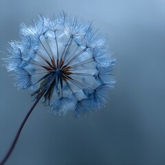 Dandelion Opening From Bud In Soft Morning Haze Revealing Delicate Floral Details Nature Macro Beauty