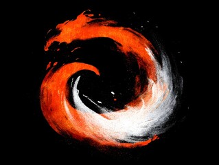 Flame Calligraphy Fire Path Stroke Like Brush Creating Expressive Abstract Energy Motion Art