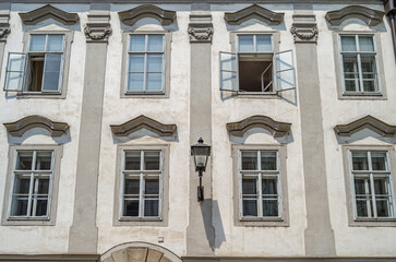 Fototapeta premium Architectural detail, facades in the old town of Linz, Austria