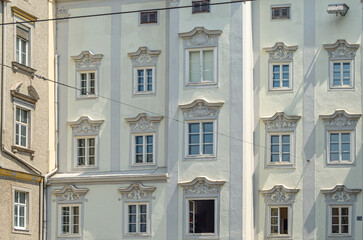 Fototapeta premium Architectural detail, facades in the old town of Linz, Austria
