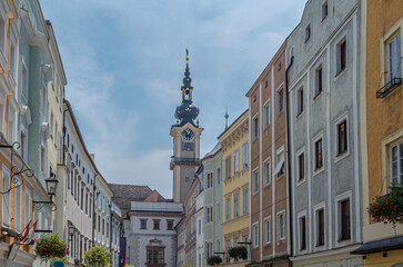 Obraz premium Architecture in the old town of Linz, Austria