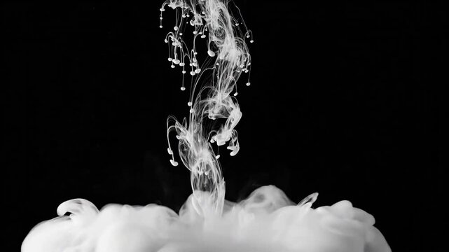 Abstract white smoke rising and flowing, swirling against a dark, contrasting background.