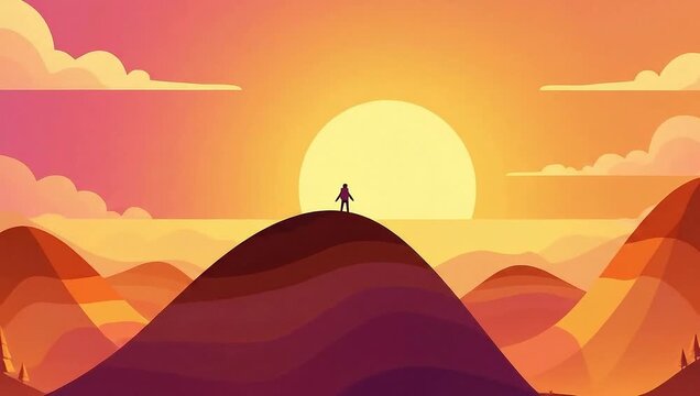 Low Poly Landscape - A Journey to the Sunset Peak.