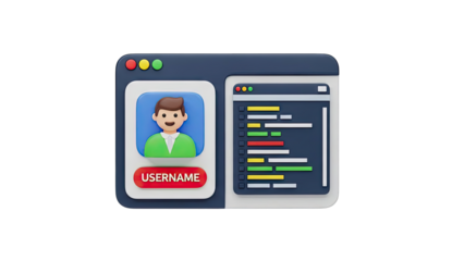 3D User Profile and Code Snippet Icon