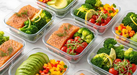 Salmon Broccoli Avocado Meal Prep