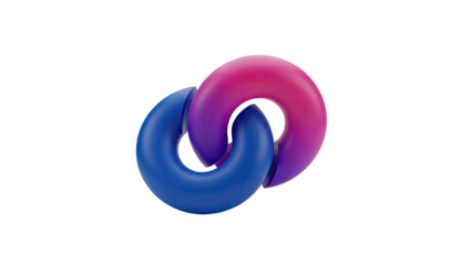 Interlocking Rings Symbol with Blue and Pink Gradient