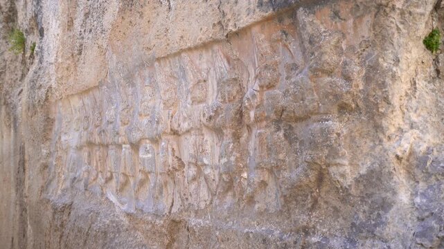 View of Yazilikaya sanctuary near the ancient city of Hattusa