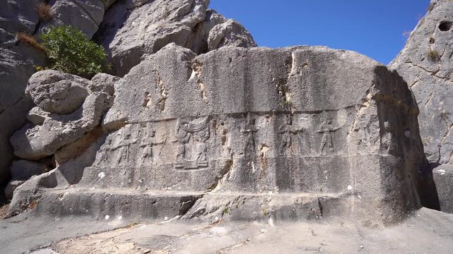 View of Yazilikaya sanctuary near the ancient city of Hattusa