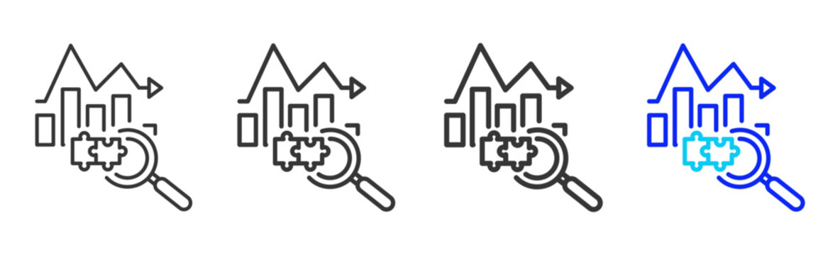 data access icon set collection creative outline style for business continuity with multiple thickness variations suitable for presentation design branding and documentation