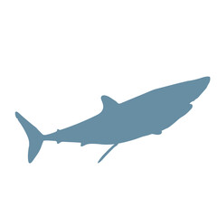 Fototapeta premium Mako Shark Vector Silhouette Color Icon - Editable EPS