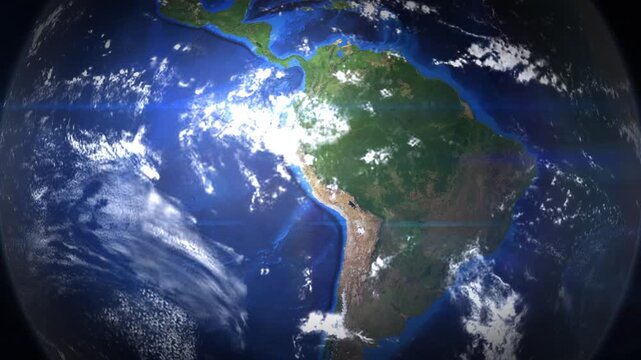 View of Lima city location on Earth map from space