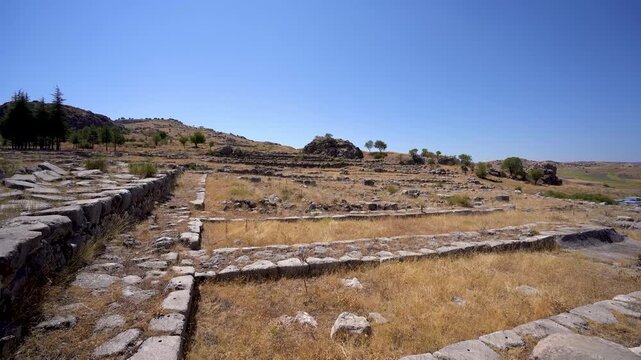 View of ruins in the ancient city of Hattusa