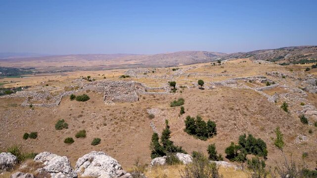 View of ruins in the ancient city of Hattusa