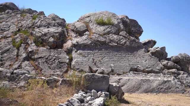 View of ruins in the ancient city of Hattusa