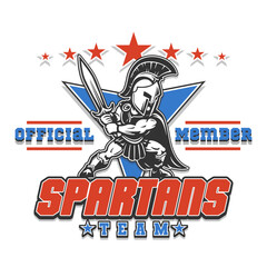 Official Member of the Spartan Team, vector design for sportswear.