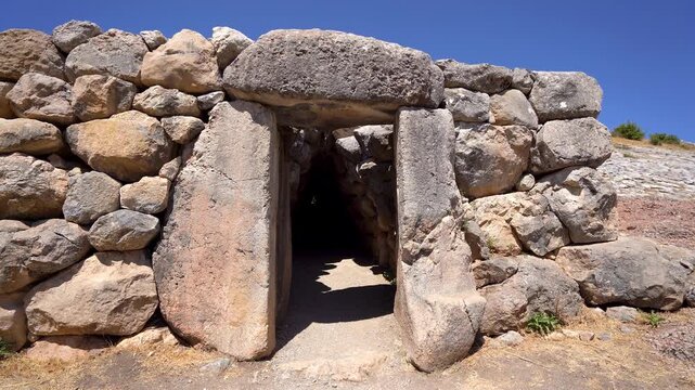 Interior view of Earth Gate tunnel in the ancient city of Hattusa