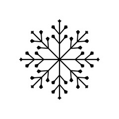 Black linear vector snowflake icon