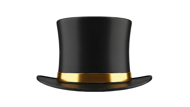 Black Top Hat with Gold Band