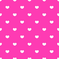 Bright pink hearts vector seamless pattern