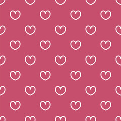 Linear hearts vector seamless pattern