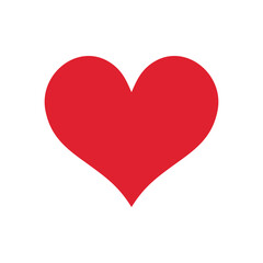 Red heart solid flat vector icon