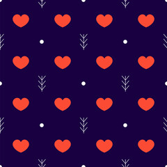 Valentines Day hearts vector seamless pattern