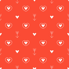 Valentines Day minimal vector seamless pattern