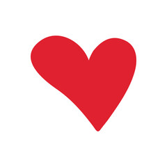Red heart doodle vector icon