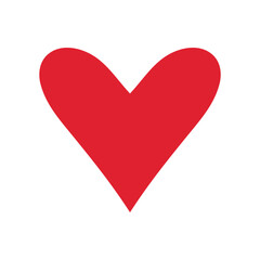 Red heart shape doodle vector icon