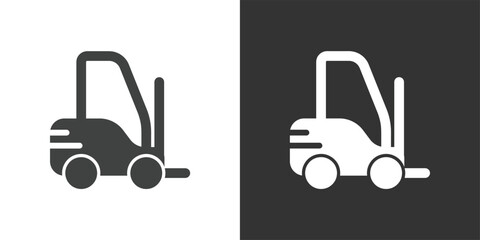 Forklift Truck icon. Solid glyph series icon