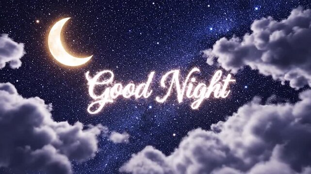 Good Night Wishes with Moon and Stars for Peaceful Sleep.