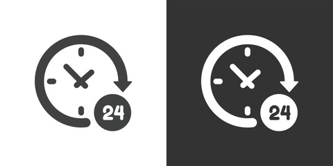 24-Hour Delivery Service icon. Solid glyph series icon