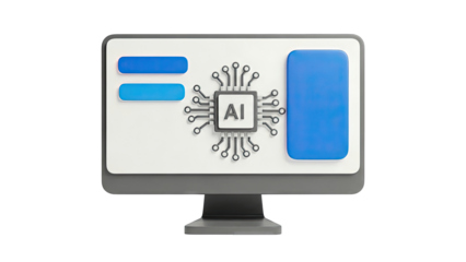 AI Chip on Monitor Screen