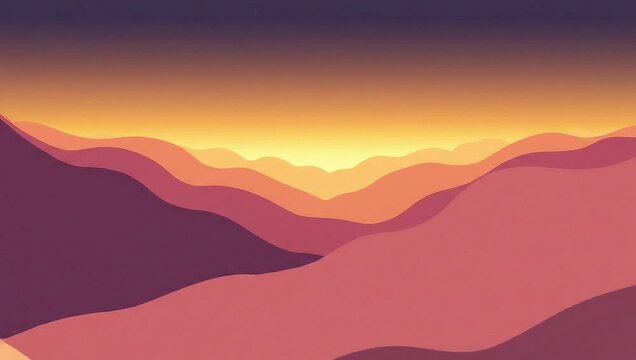 Abstract Desert Landscape at Sunset - A Minimalist Vector Illustration.